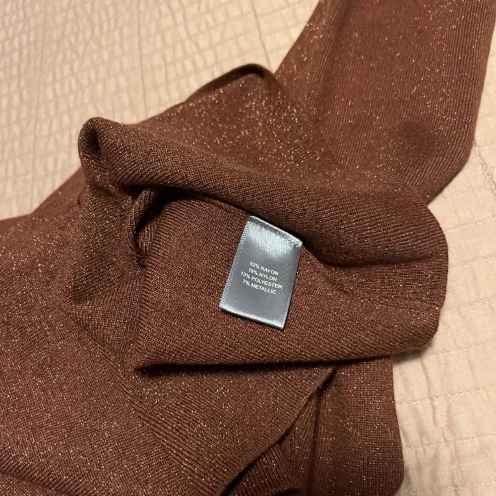Copper Lurex Mock Neck Sweater/Size M